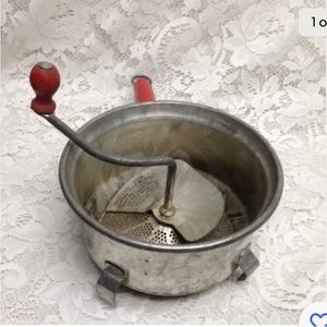 Vintage, Foley Food Mill, Aluminum Fruit or Food Masher 13in x 7.5in x 4.5in